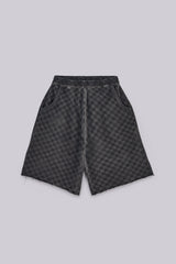 Checkerboard Monster Jogger Baggy Shorts