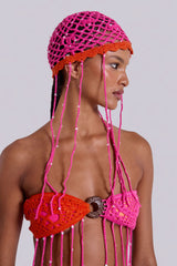 Aurea Crochet Fringe Sequin Hat