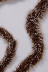 Leonie Faux Mongolian Fur Scarf in Brown