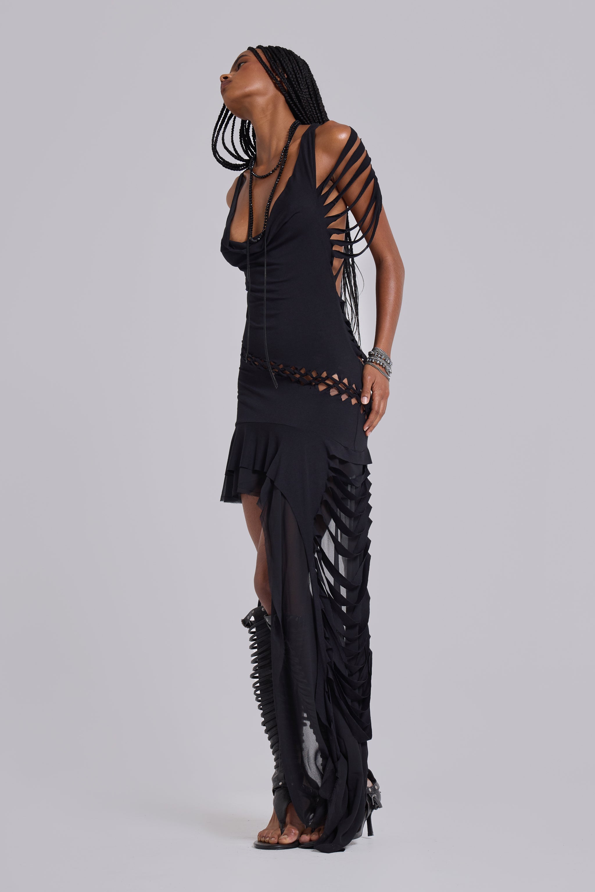 Vux Asymmetric Slashed Dress