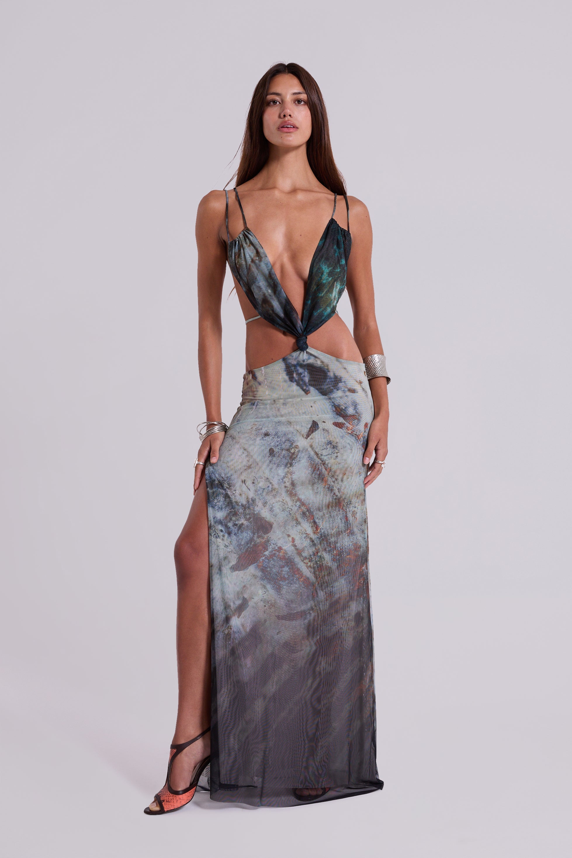 Azariah Maxi Dress With Turquoise Trim