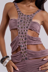 Hadassa Cut-Out Hand-Beaded Maxi Dress