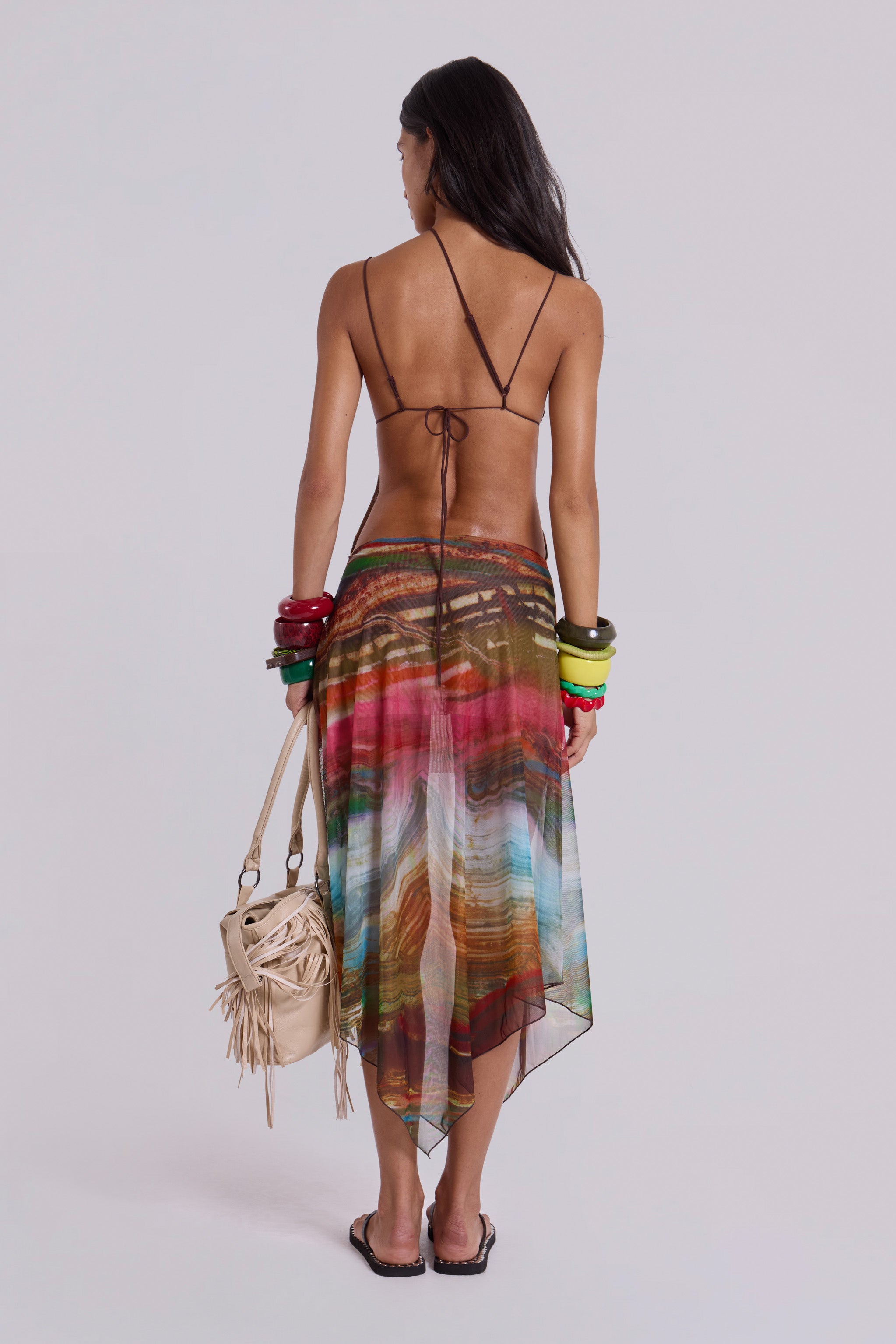 Kaia Midi Dress with Wooden Trims