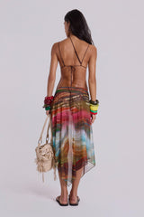 Kaia Midi Dress with Wooden Trims