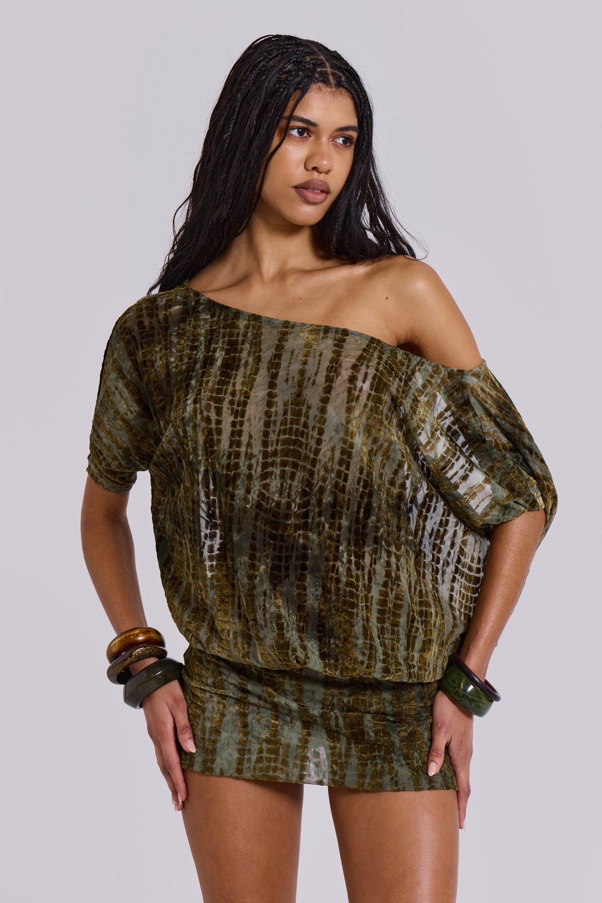 Ophidian Devore Backless Mini Dress