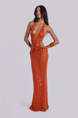 Naida Beaded Crochet Maxi Dress