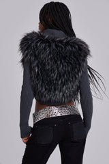 Zeka Faux Fur Knit Shrug