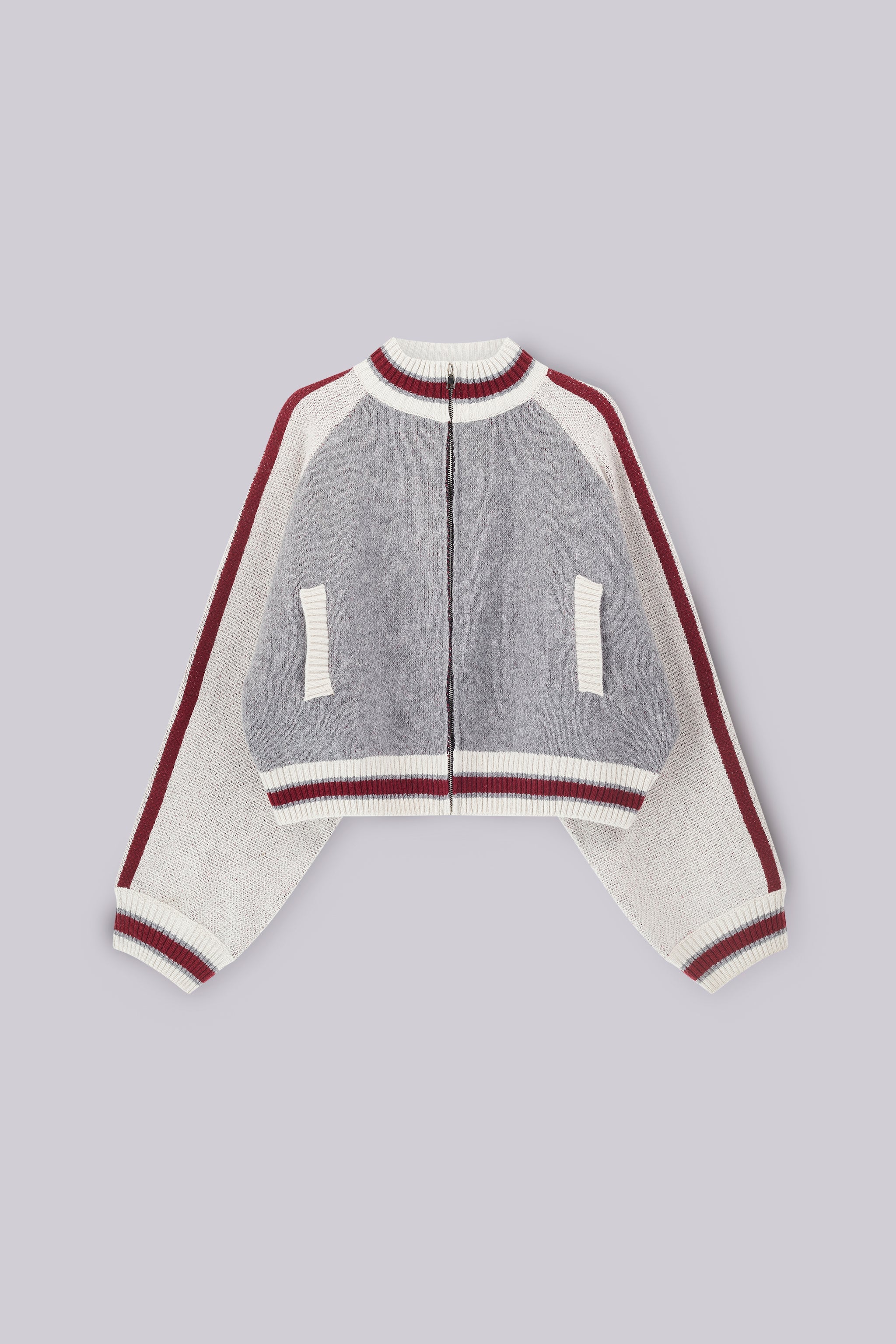 Grey Team 85 Knitted Bomber Jacket