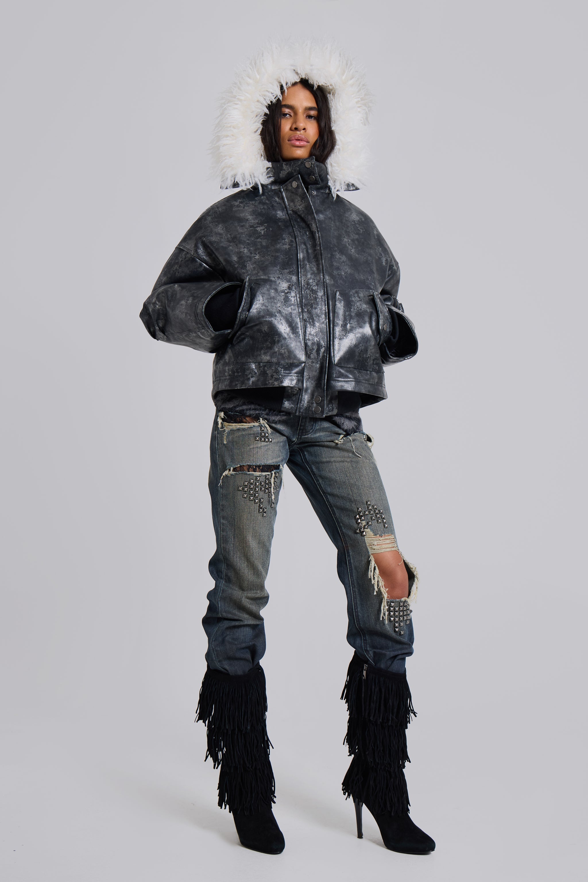 Mistra PU Leather Bomber Jacket