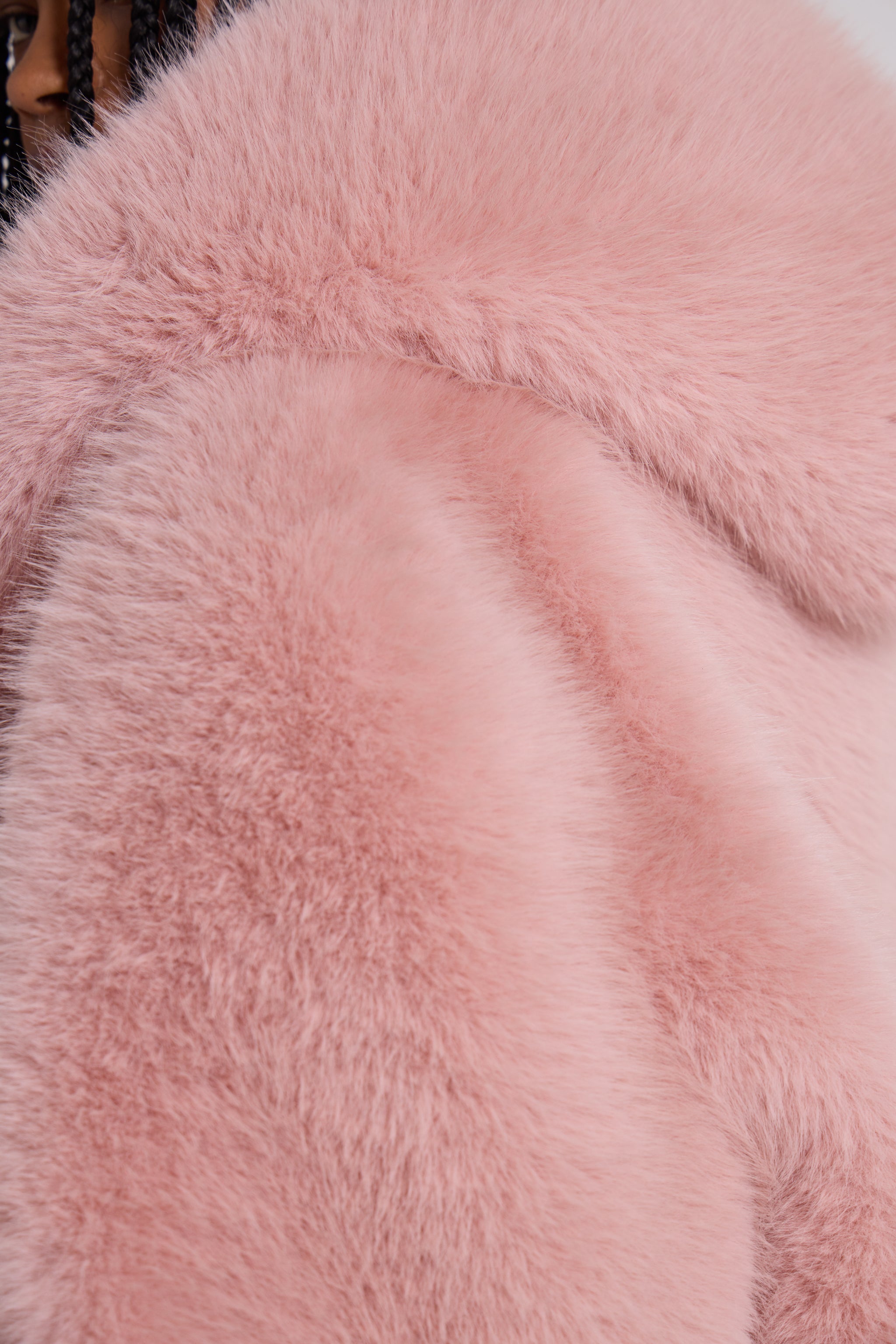 Mara Oversized Faux Fur Coat in Pink