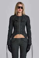 Charis Lace Up Military Jacket