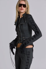 Charis Lace Up Military Jacket