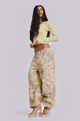Hibiscus Bloom Parachute Cargo Pants