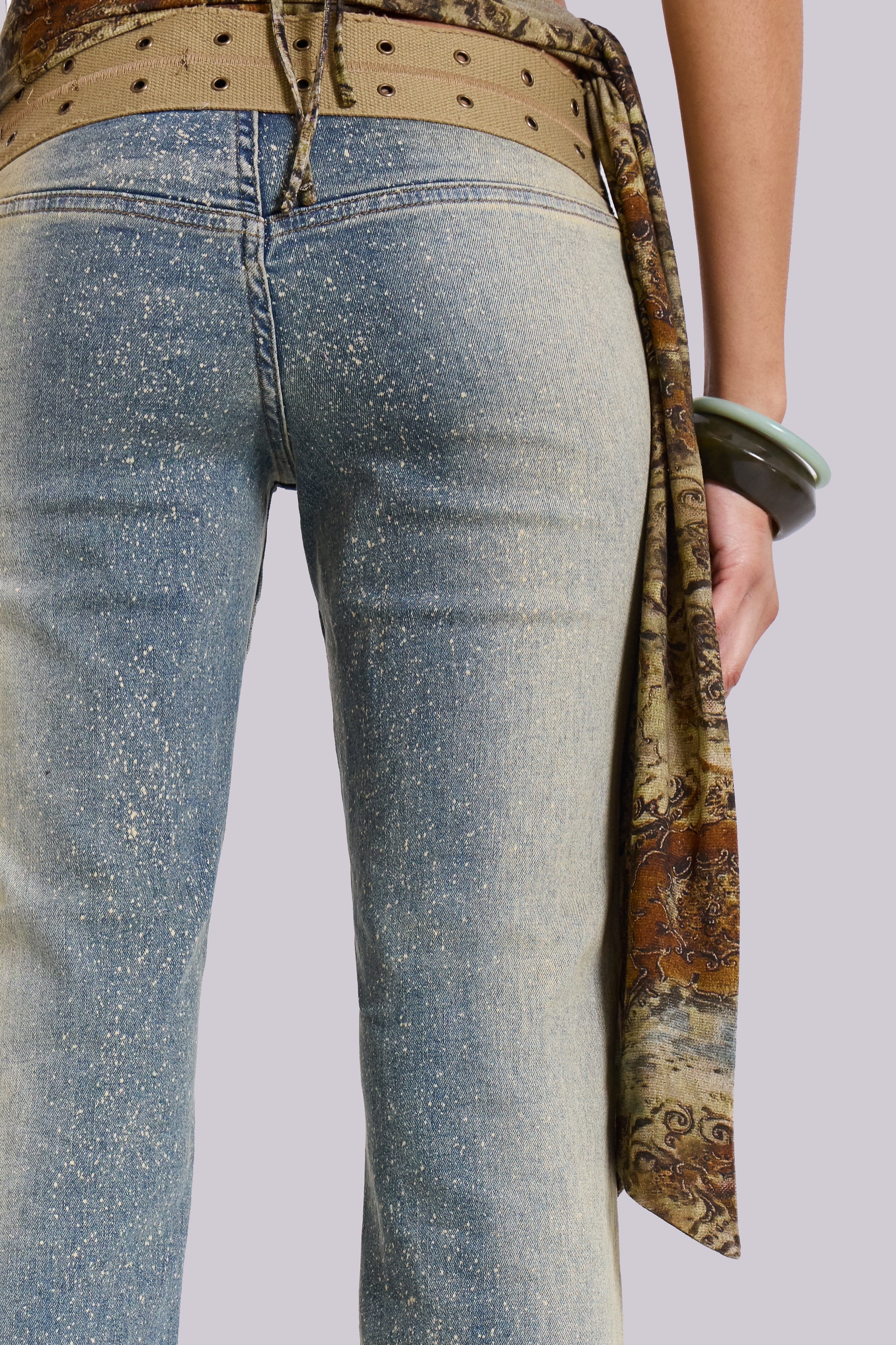 Strap Up Stonewash Jeans