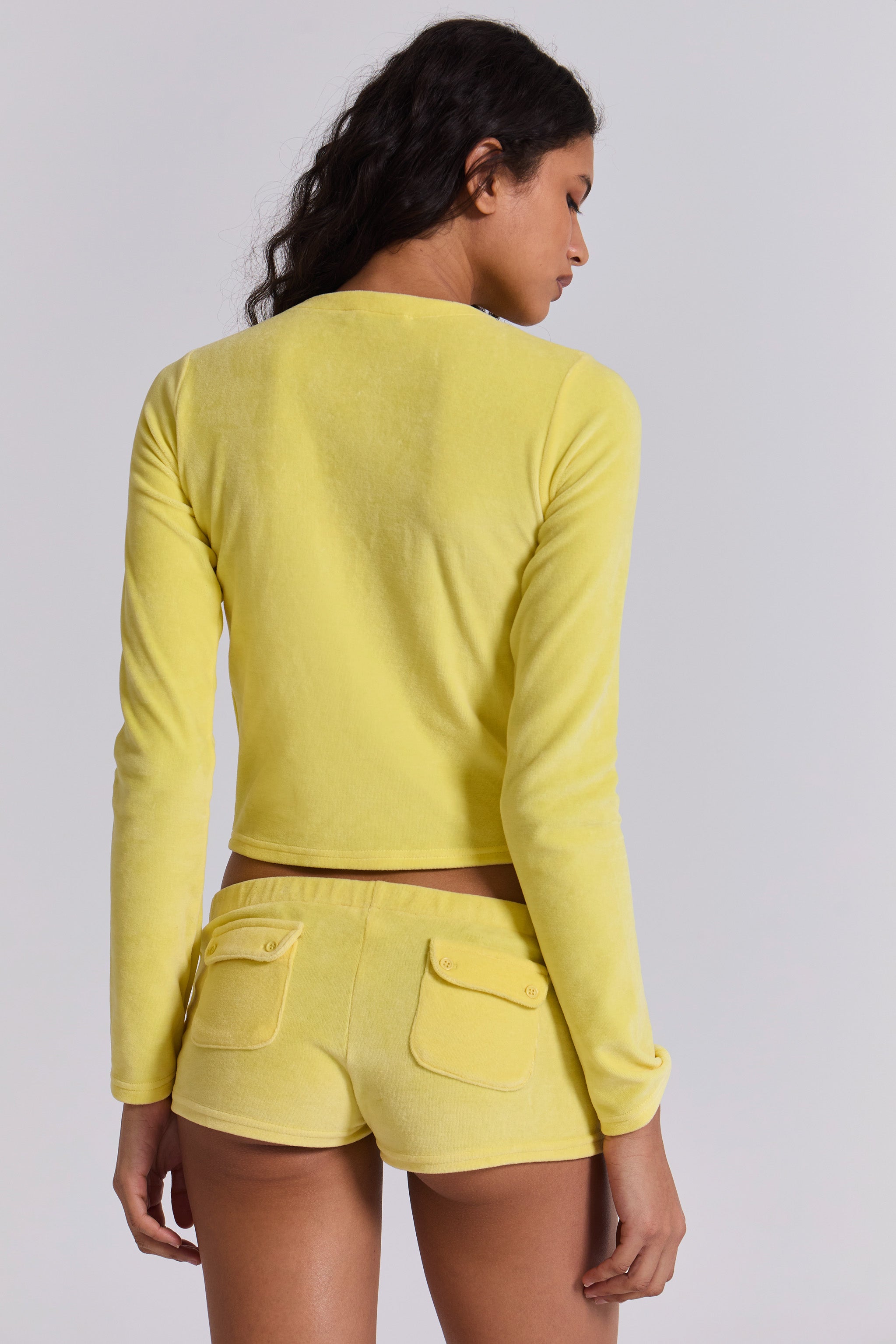 Lemon Velour Cardigan