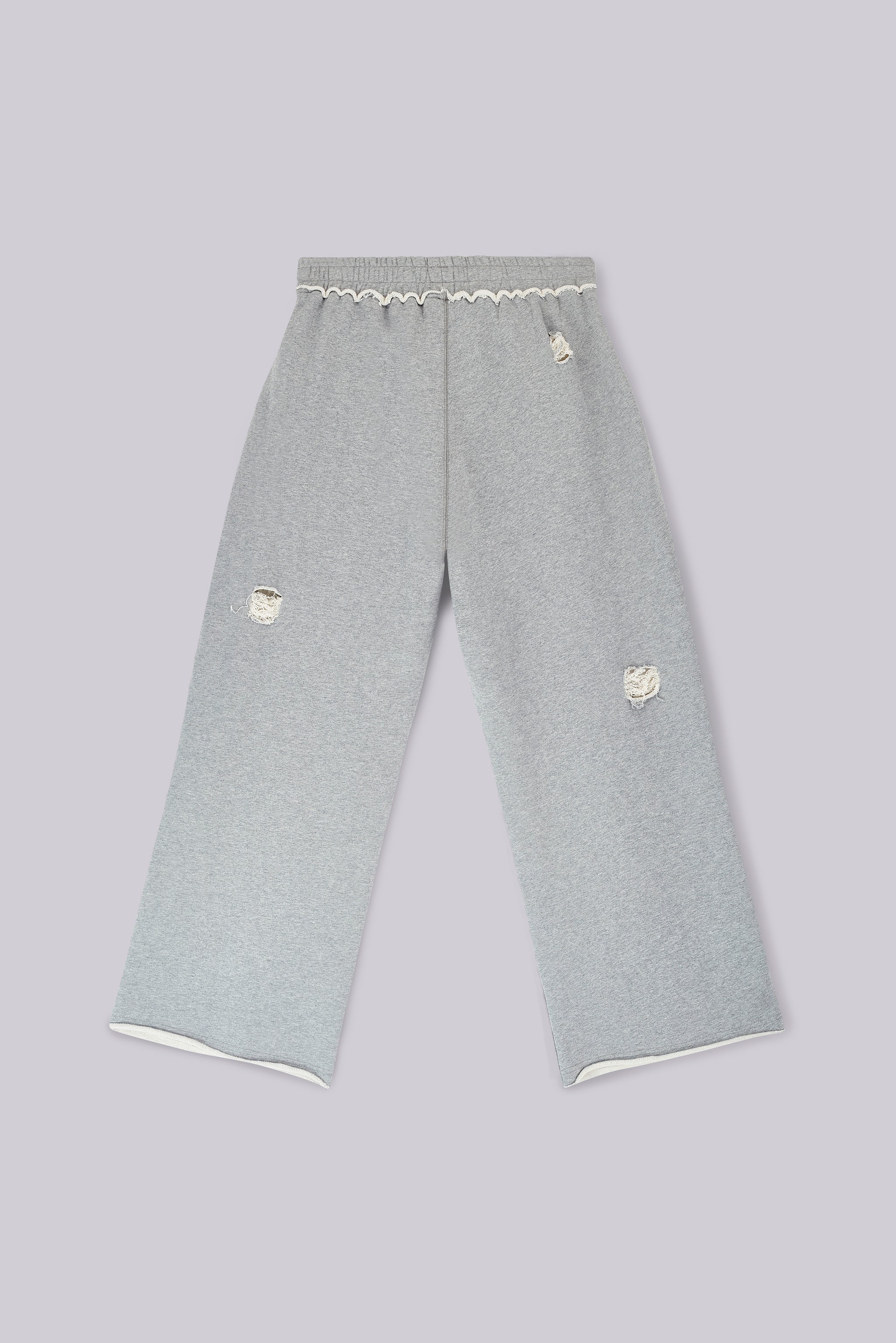 Distressed Grey Marl Baggy Monster Joggers