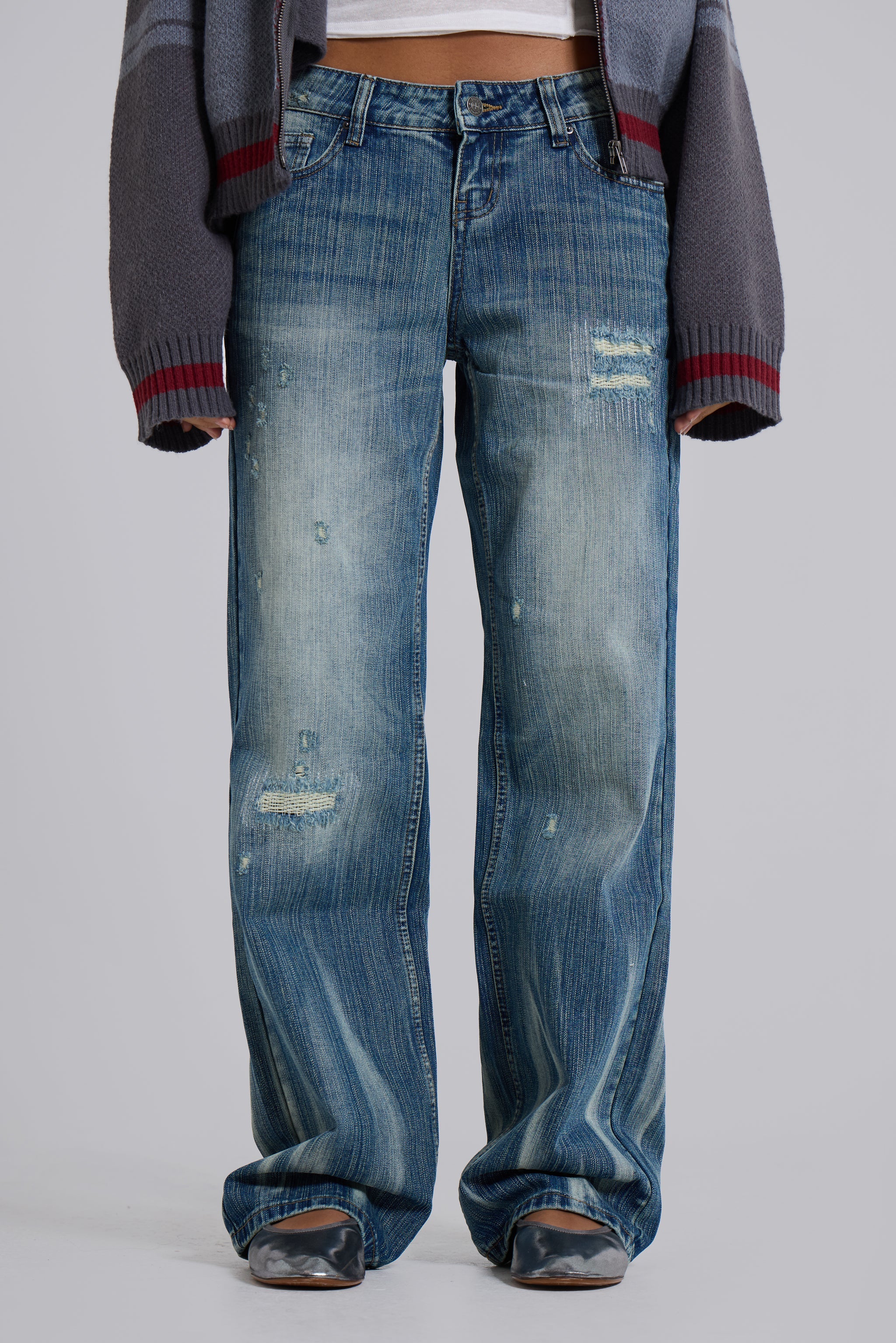 Hunter Loose Straight Leg Jeans in Blue Wash