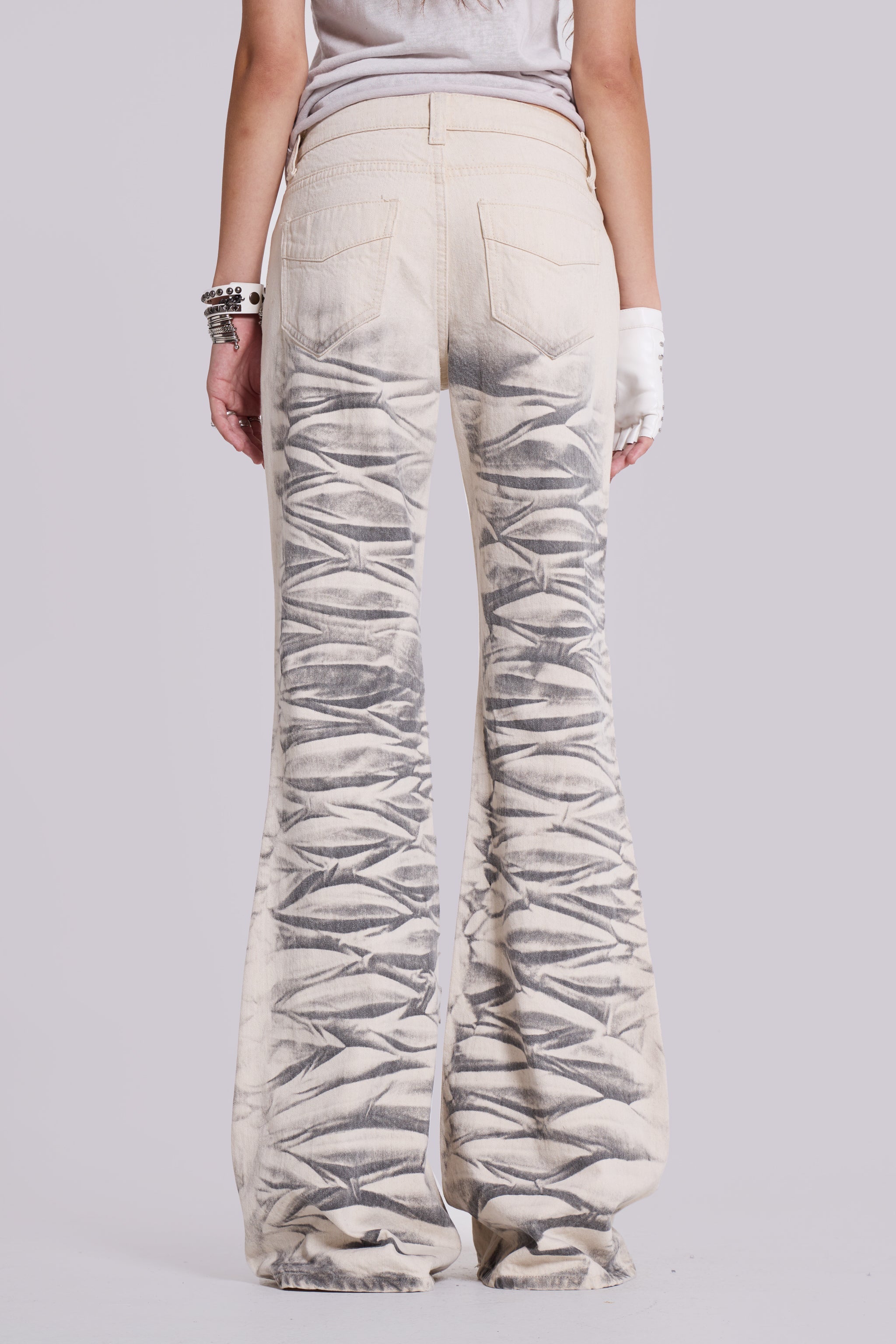 Arctic White Drift Flared Jeans