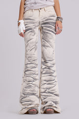 Arctic White Drift Flared Jeans