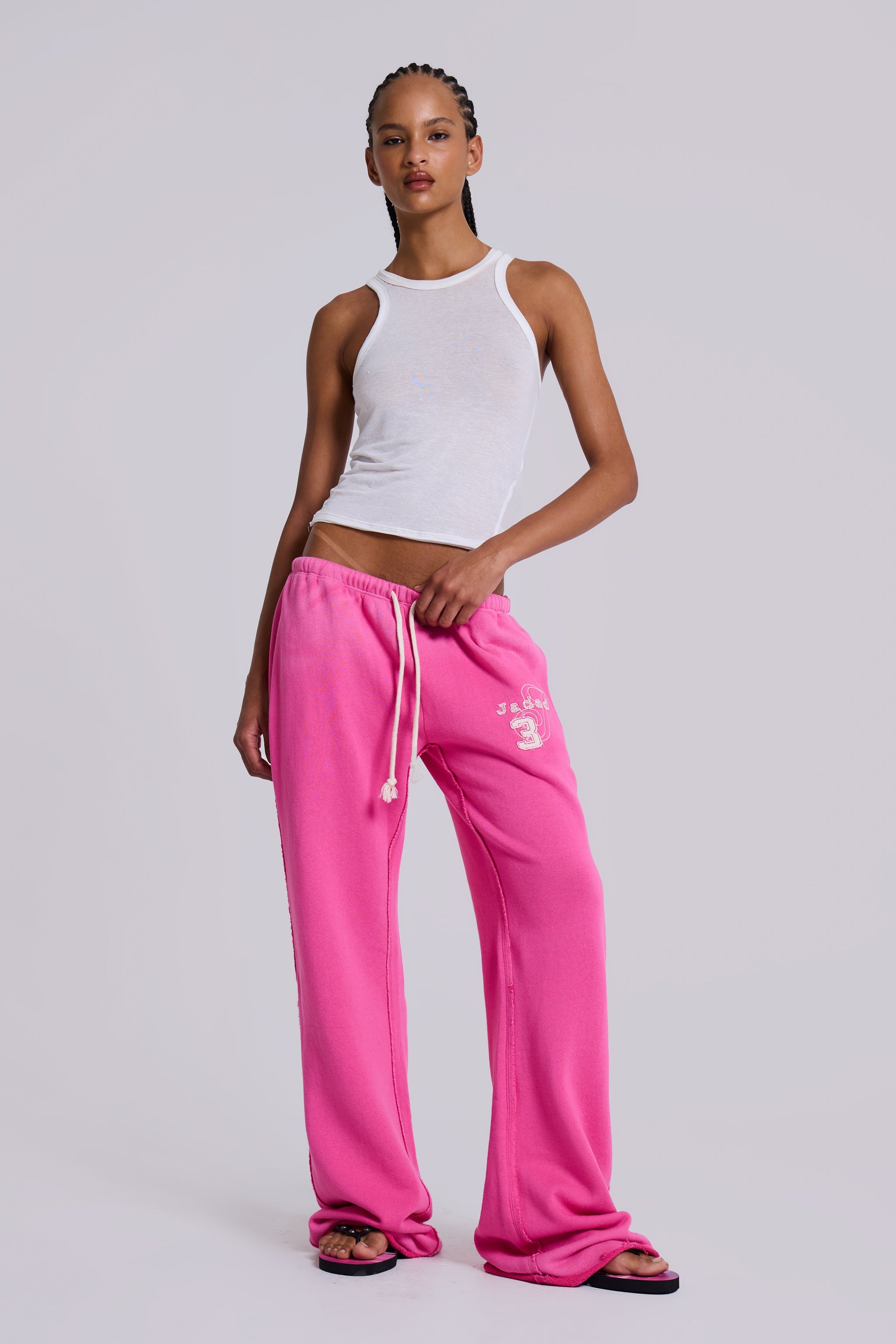 Cleo Slouchy Bootcut Jogger in Pink