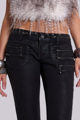 Ardor Coated Low Rise Skinny Jeans