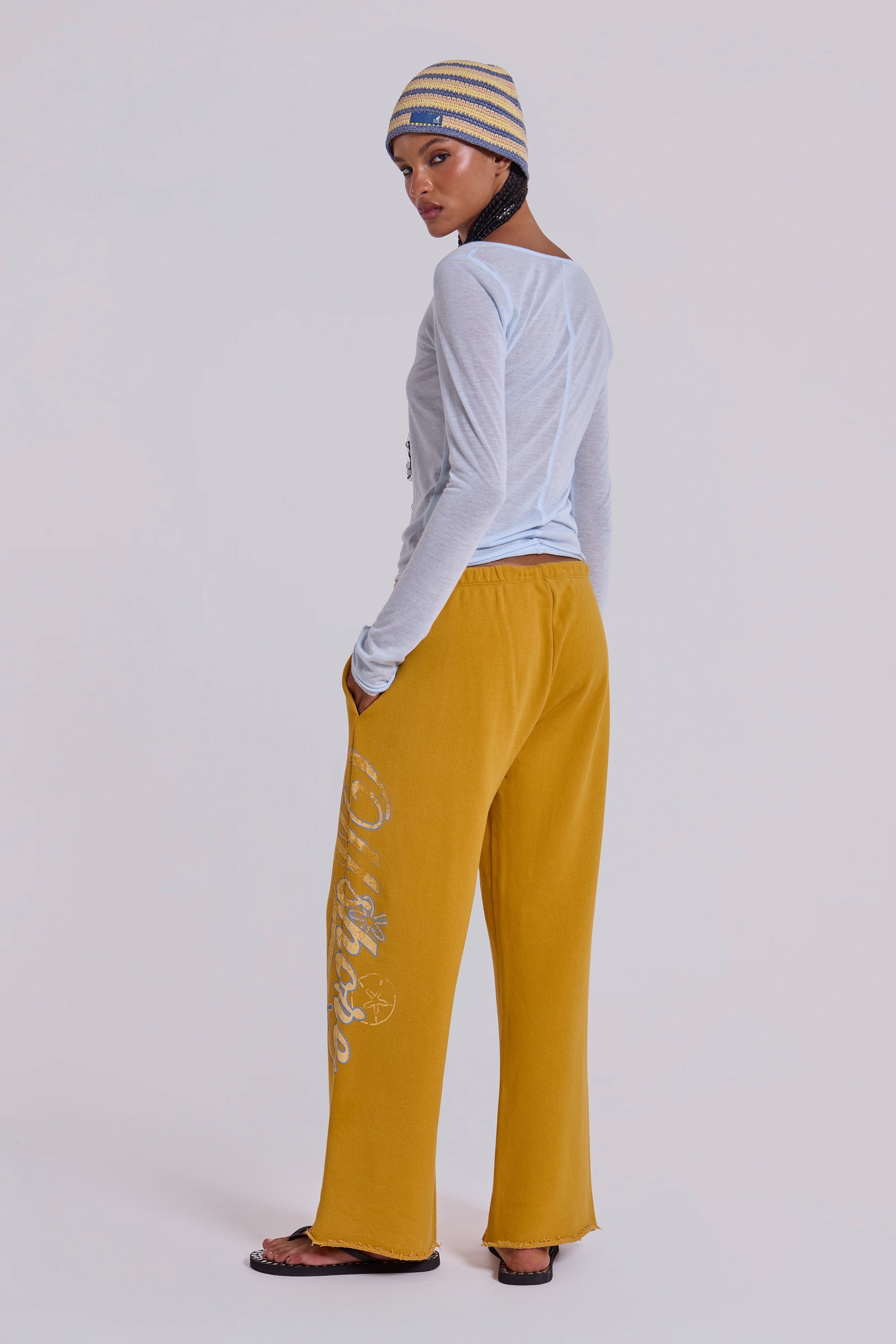 Offshore Cropped Joggers in Saffron