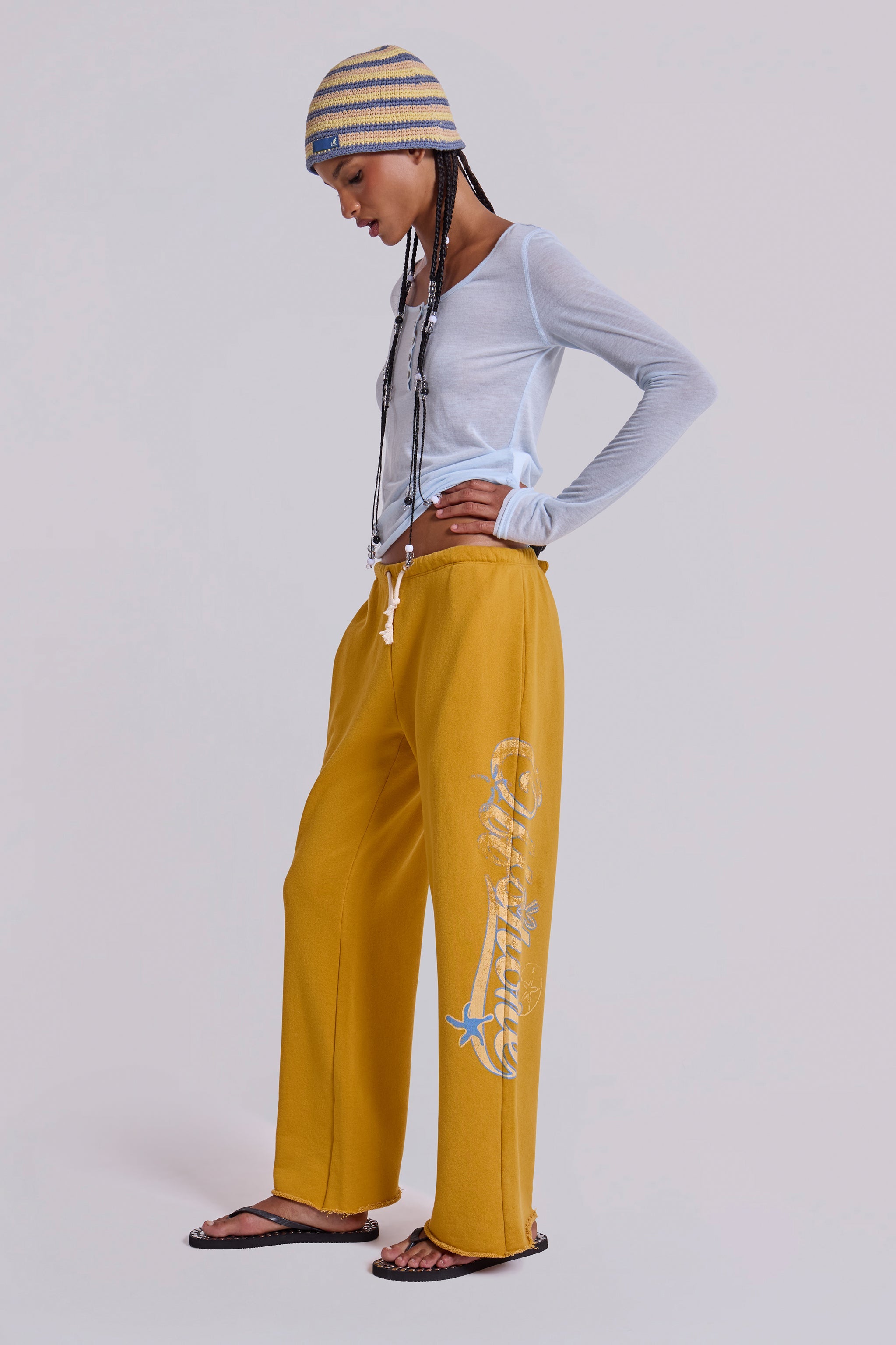 Offshore Cropped Joggers in Saffron