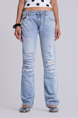 Rider Low Rise Straight Leg Jeans in Light Wash