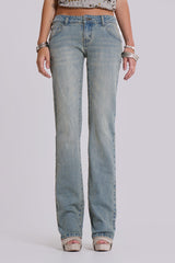 Cassia Cooper Bootcut Jeans in Light Blue