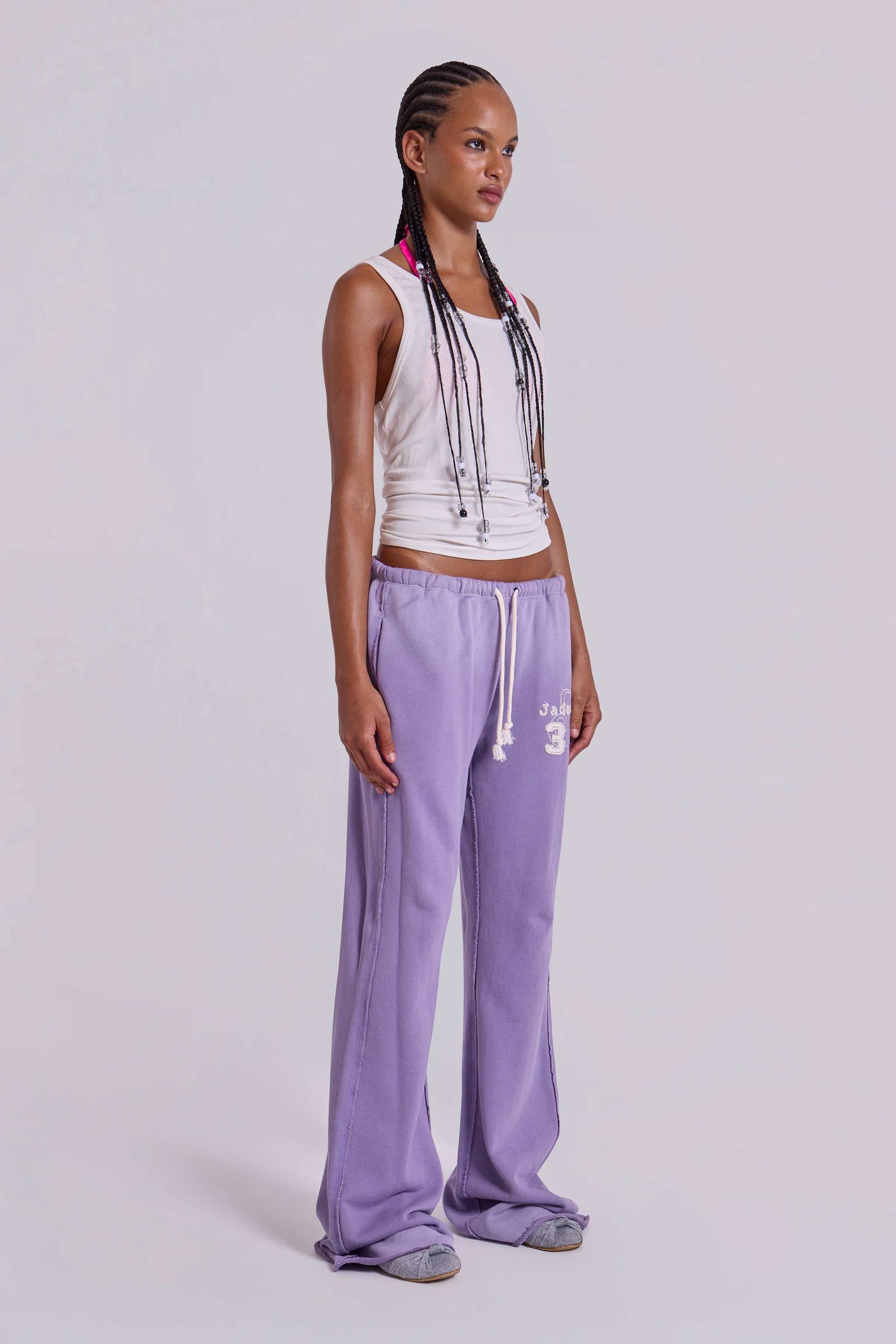 Cleo Slouchy Bootcut Jogger in Purple