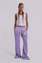 Cleo Slouchy Bootcut Jogger in Purple