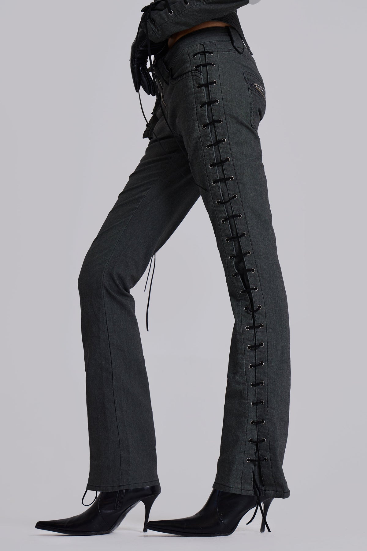 Charis Lace Up Military Bootcut Jeans