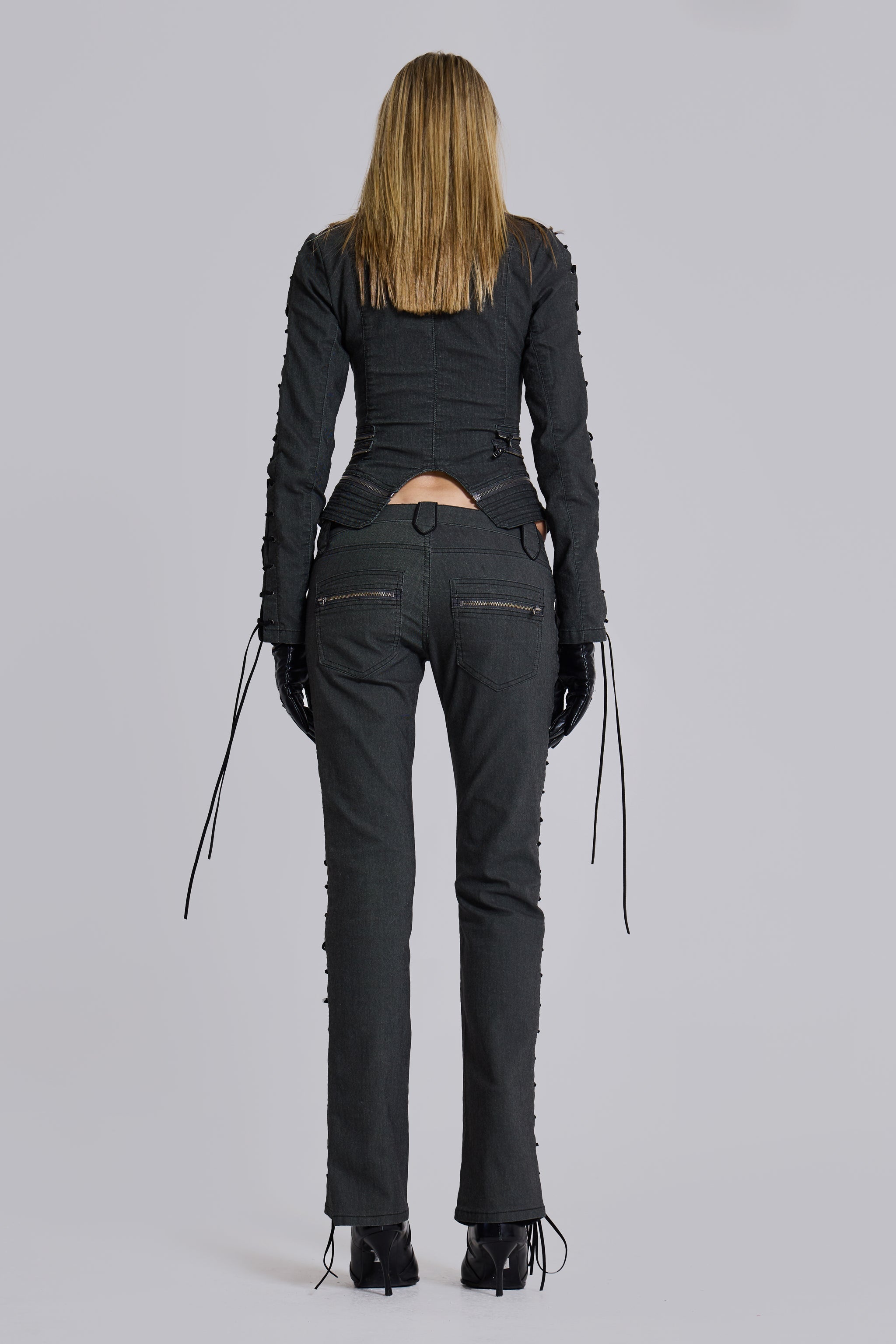 Charis Lace Up Military Bootcut Jeans