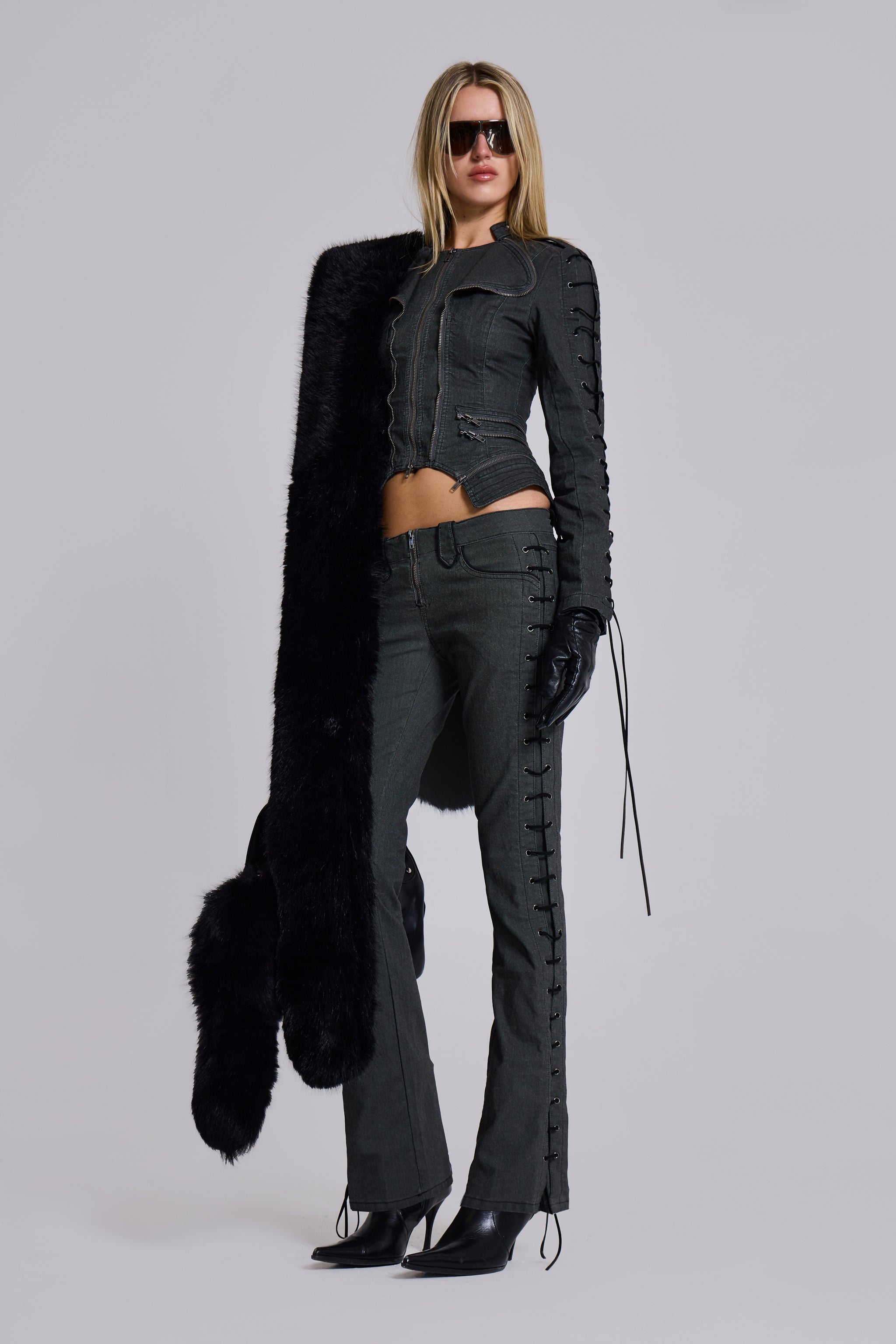 Charis Lace Up Military Bootcut Jeans