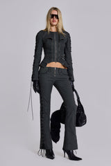 Charis Lace Up Military Bootcut Jeans