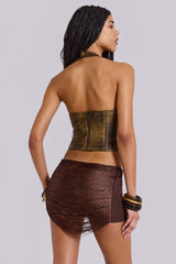 Vaca Whipstitch Faux Leather Corset