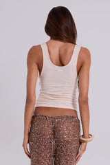 Addison Sequin Vest Top in Sand
