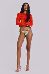 Tangerine Velour Cardigan