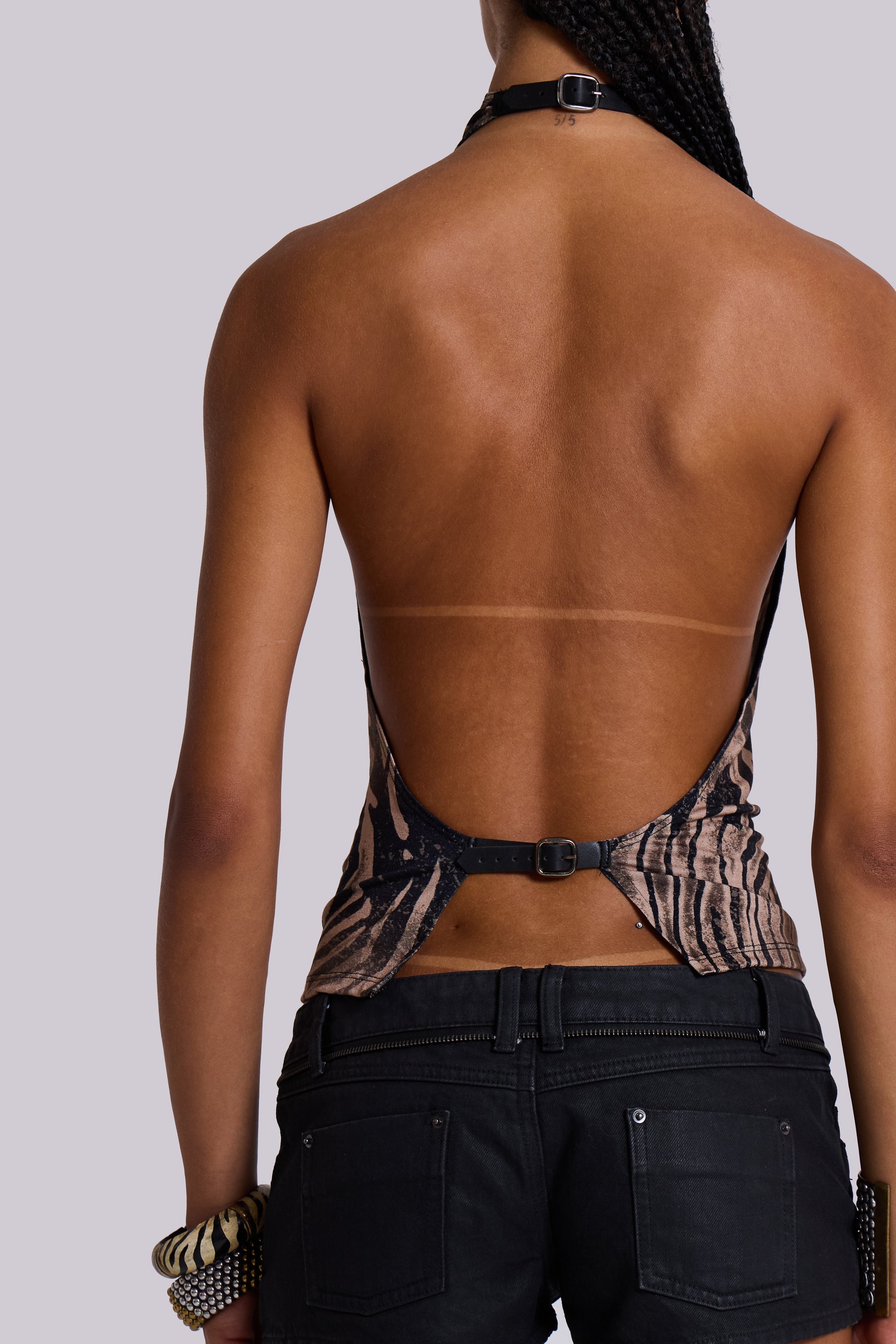 Zebra Zene Backless Top
