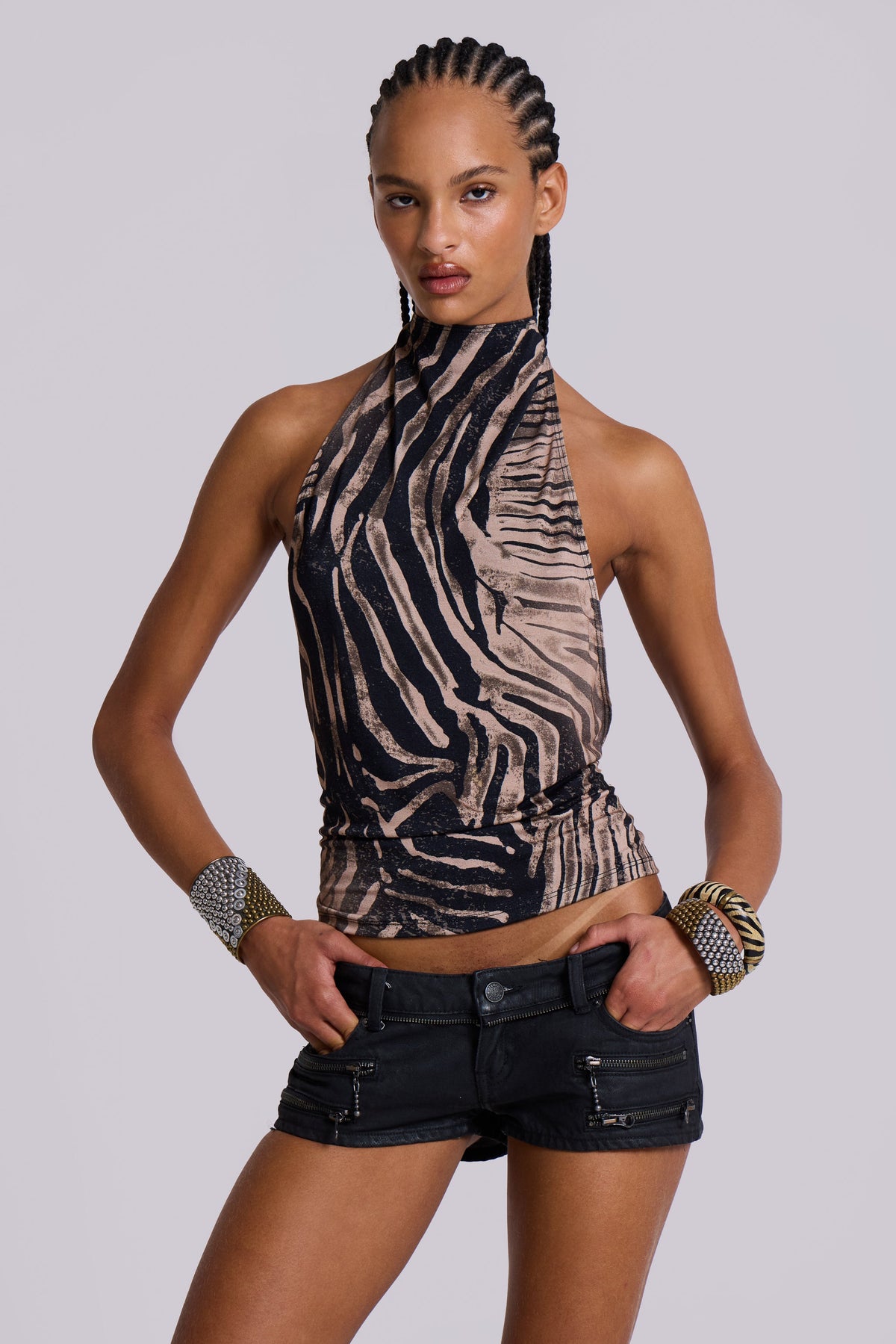 Zebra Zene Backless Top