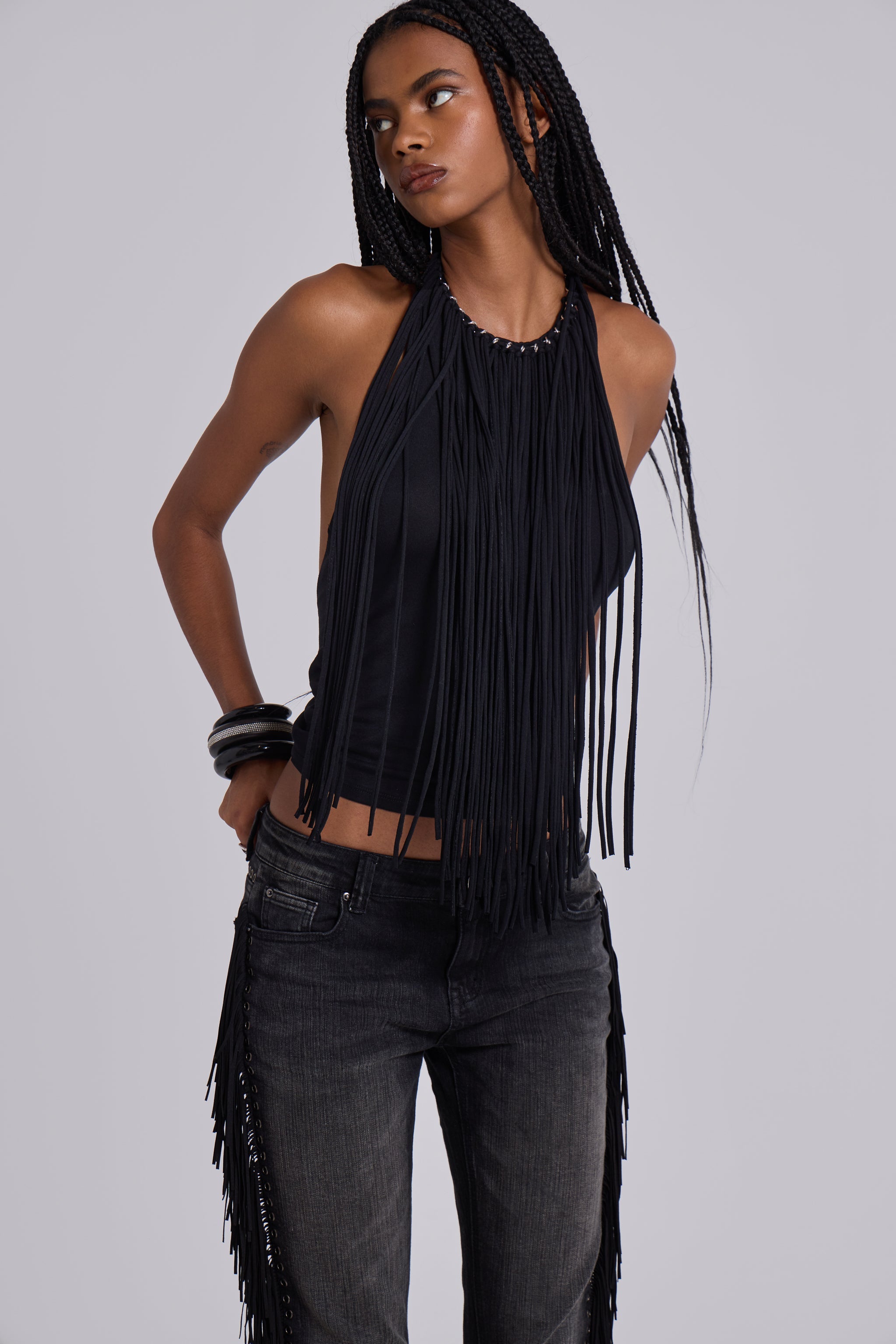 Fexa Backless Fringe Top