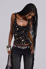 Addison Sequin Vest Top in Midnight