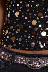 Addison Sequin Vest Top in Midnight