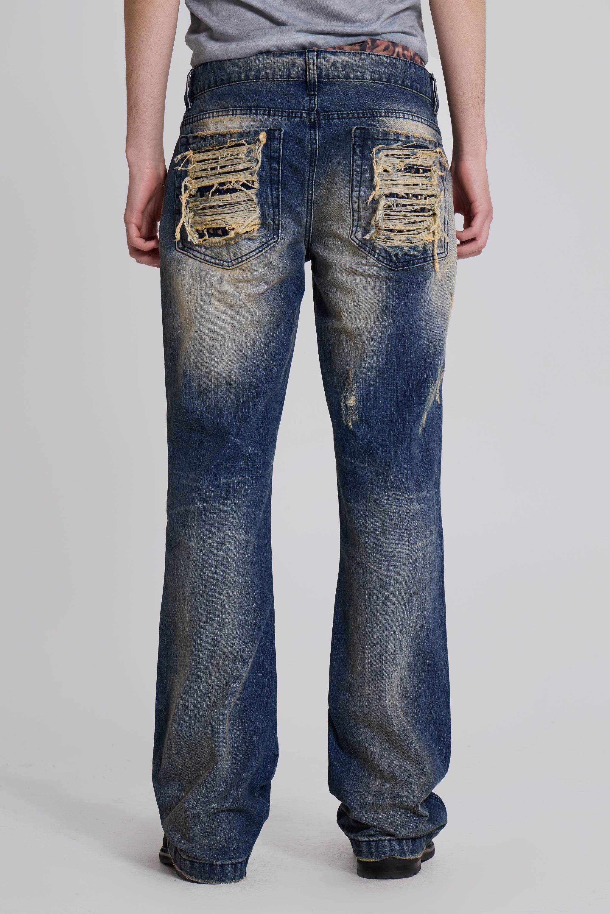 Metal Flared Jeans