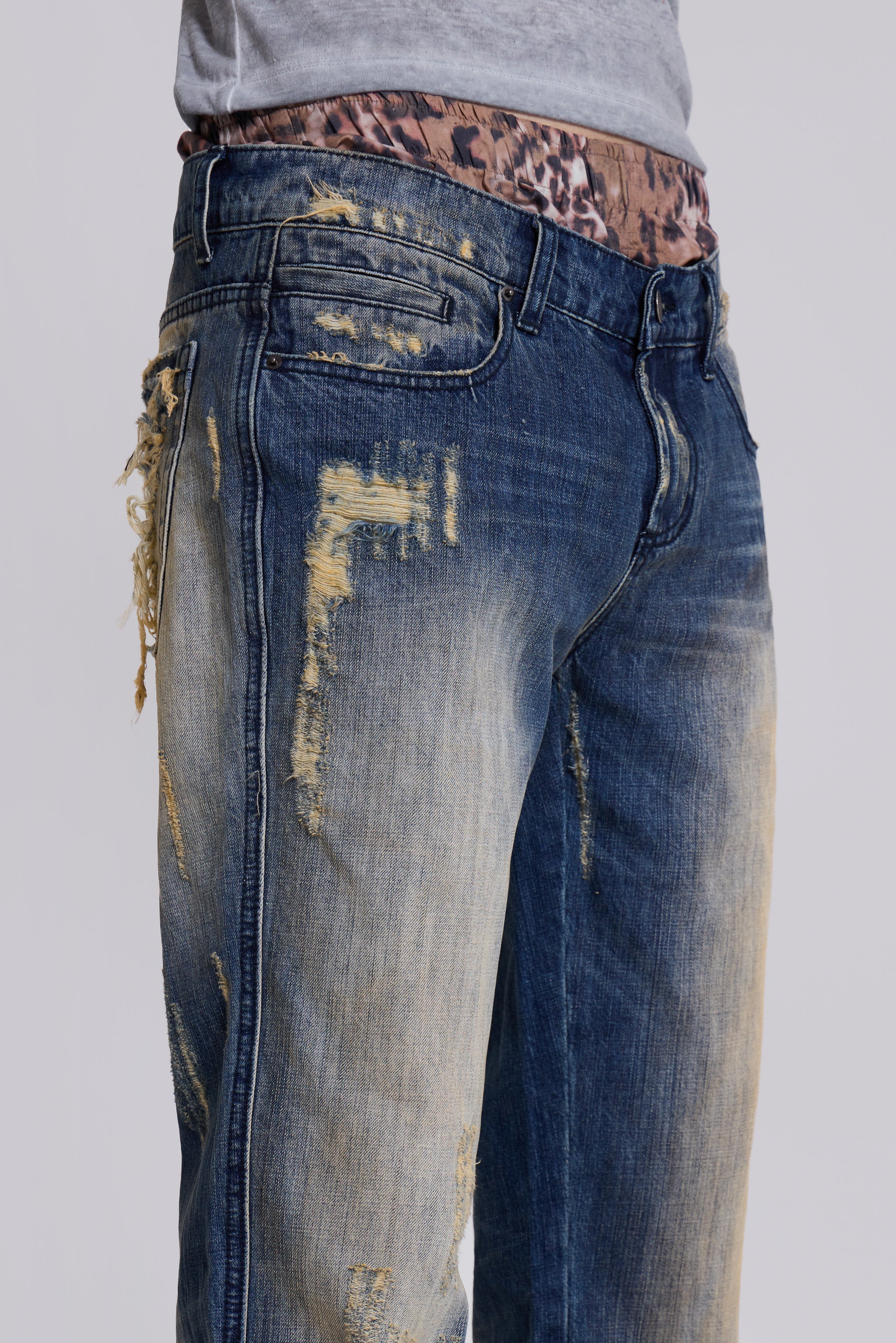 Metal Flared Jeans