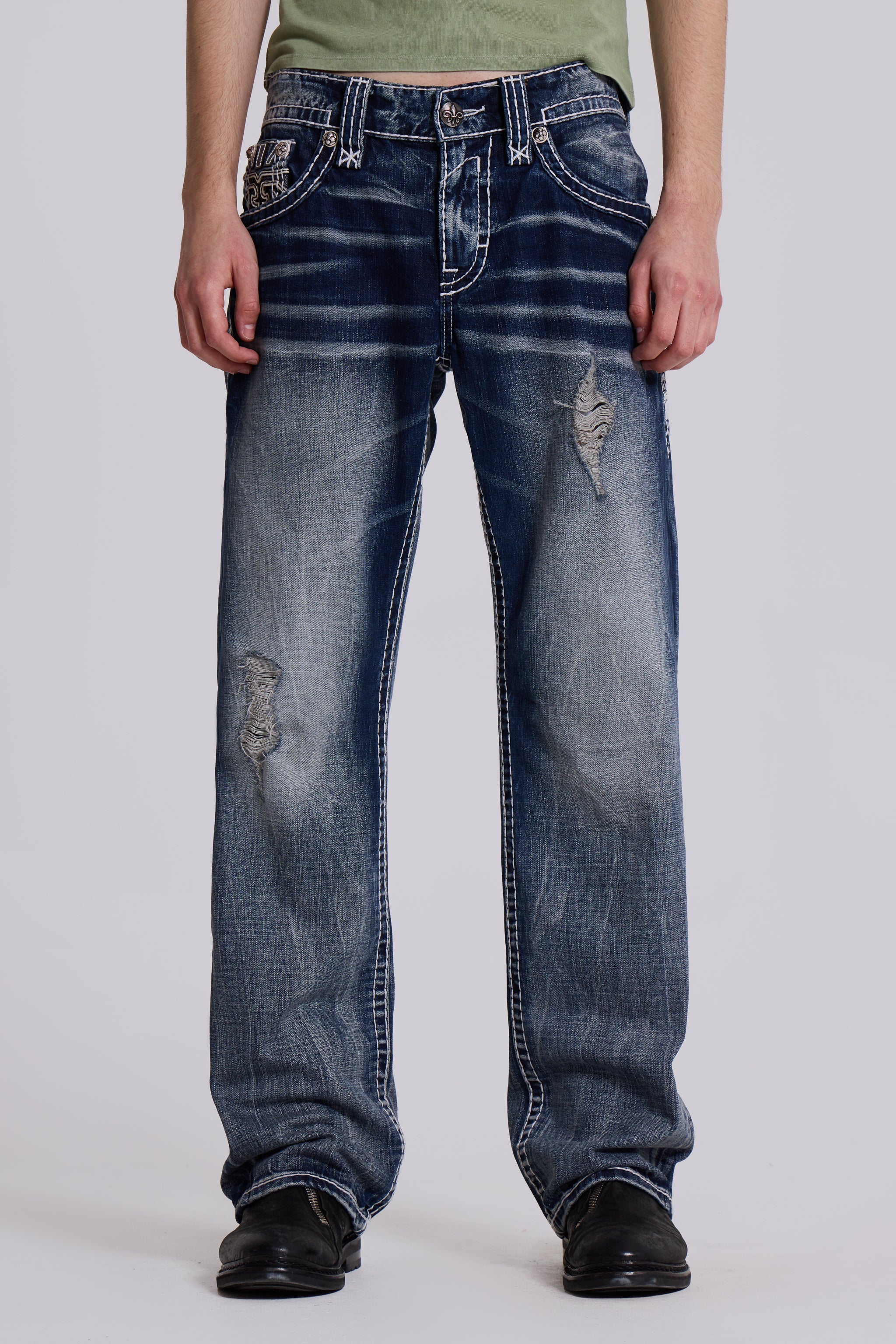 Rock Revival Mid Blue Gwen Flared Jeans