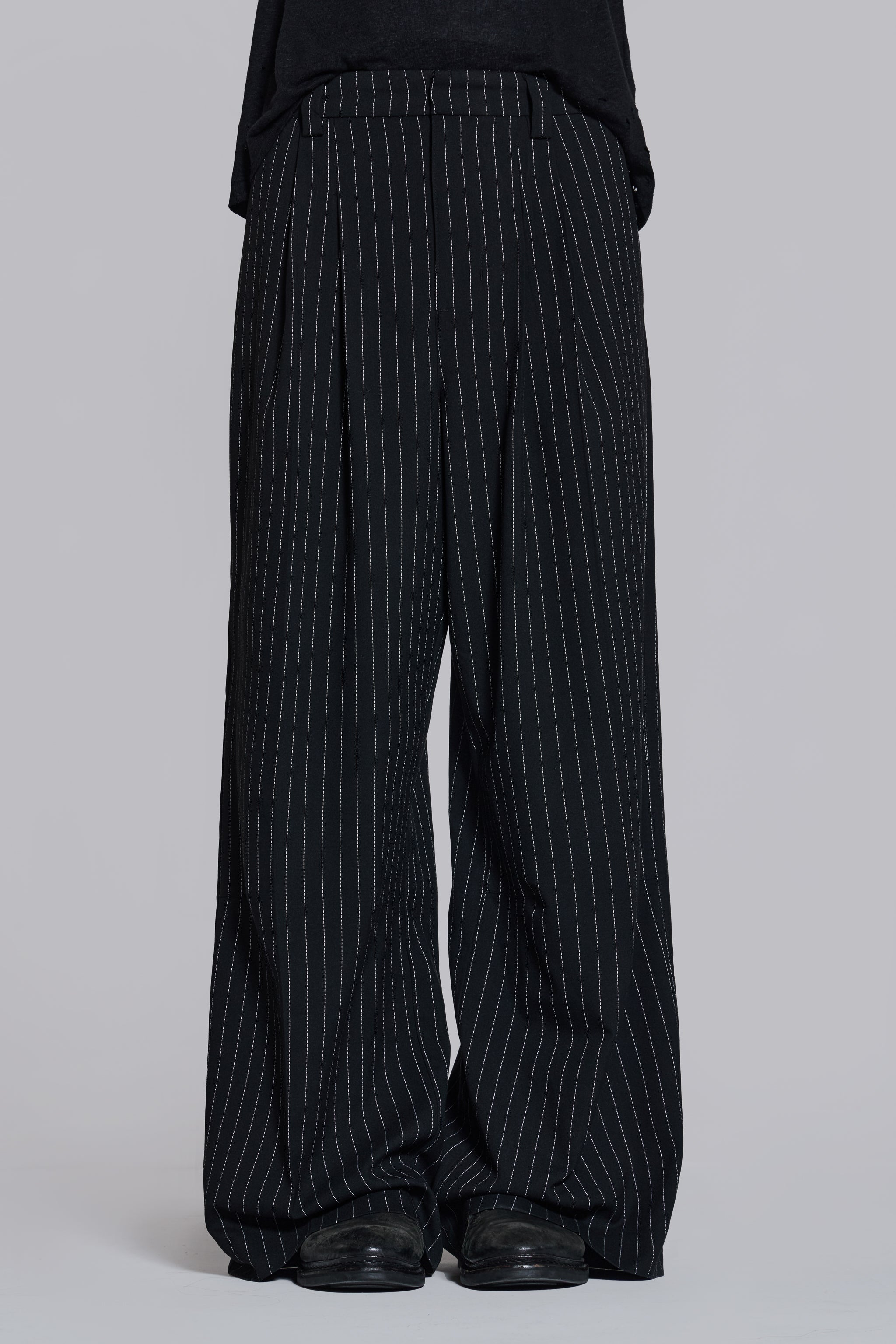 Black Pinstripe Goliath Suit Pants