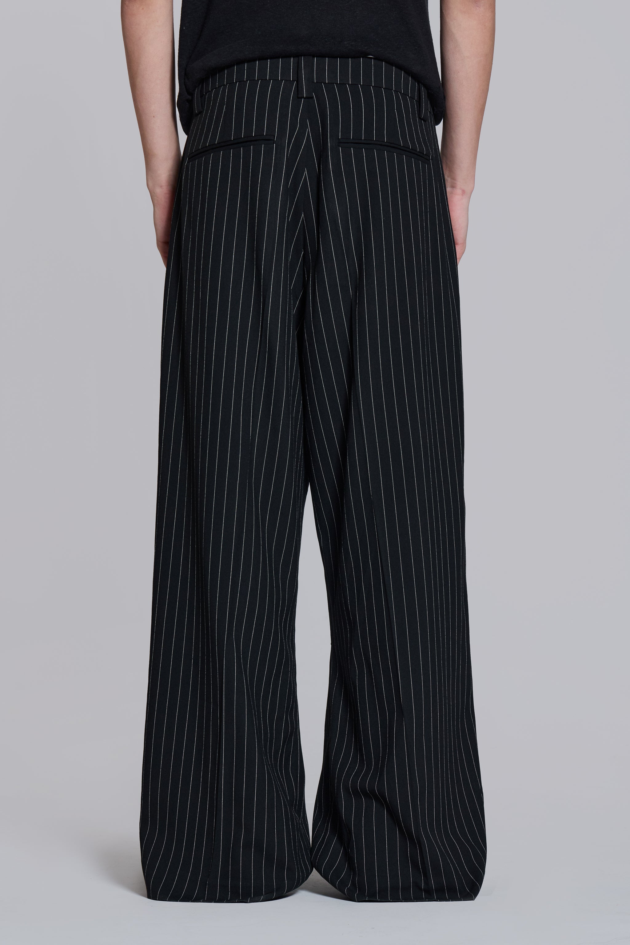 Black Pinstripe Goliath Suit Pants