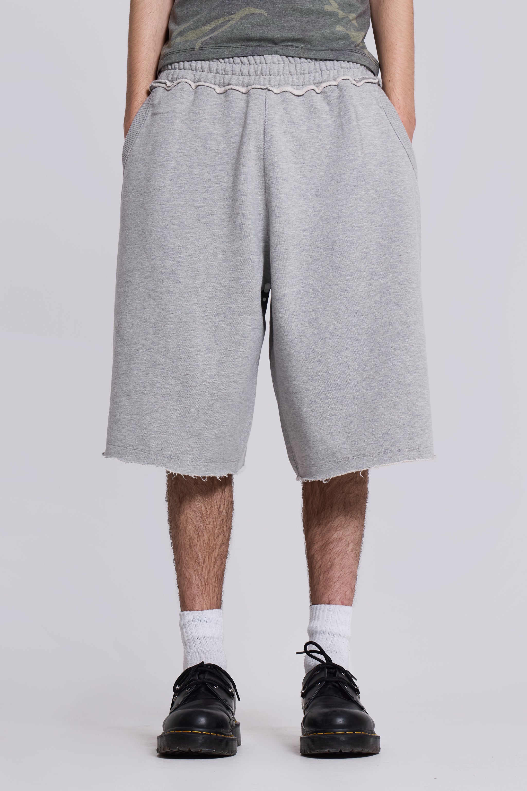 Grey Marl Monster Jogger Baggy Shorts