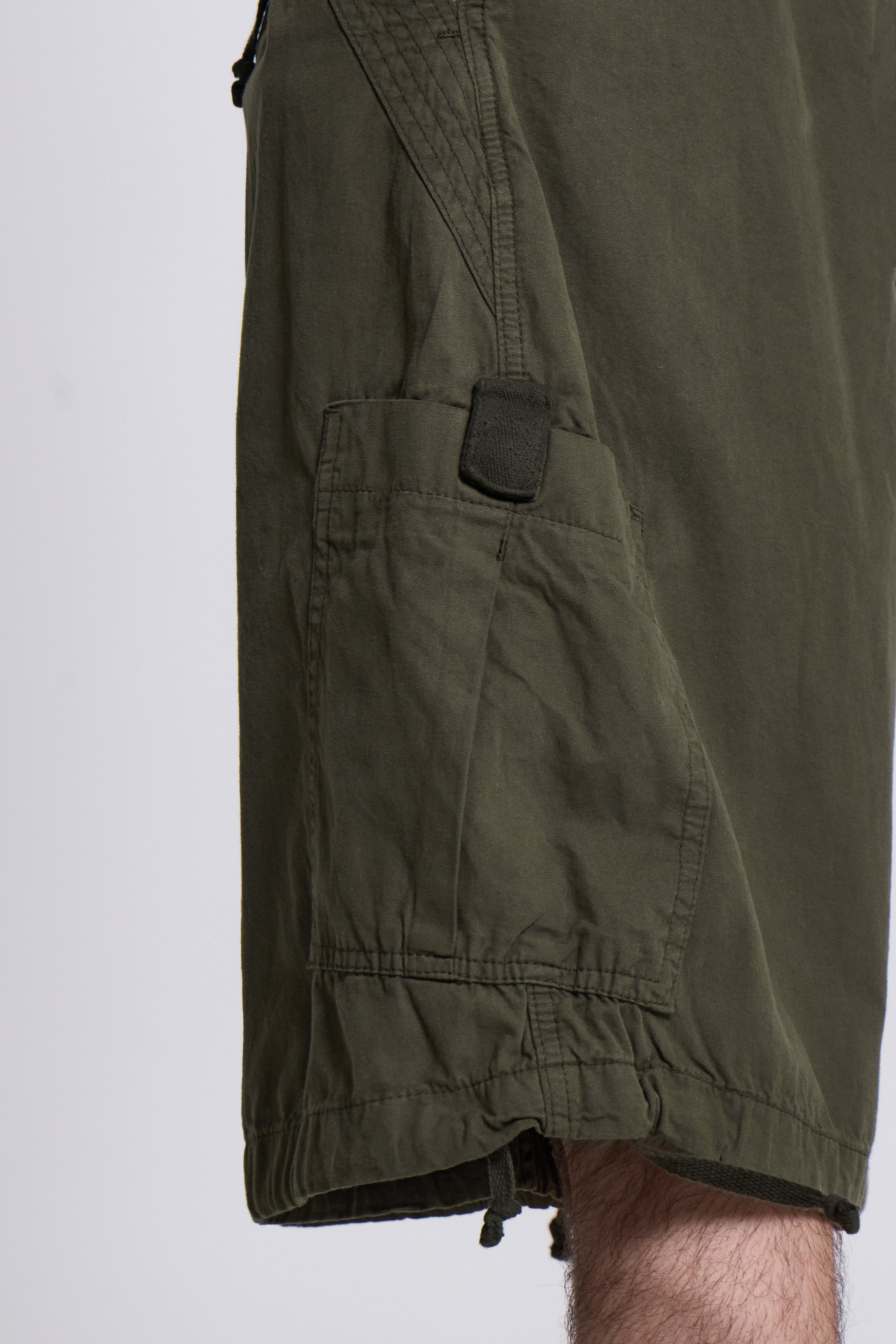 Khaki Parachute Cargo Baggy Shorts